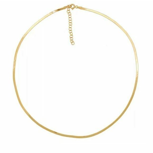 925 Sterling Silver 14K Gold Plated Chain Herringbone Necklace 1.8MM Unisex 18'' - Picture 2 of 4